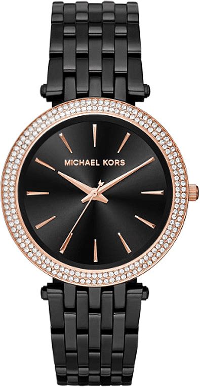 Women's Black Michael Kors Darci Steel Glitz Watch MK3407